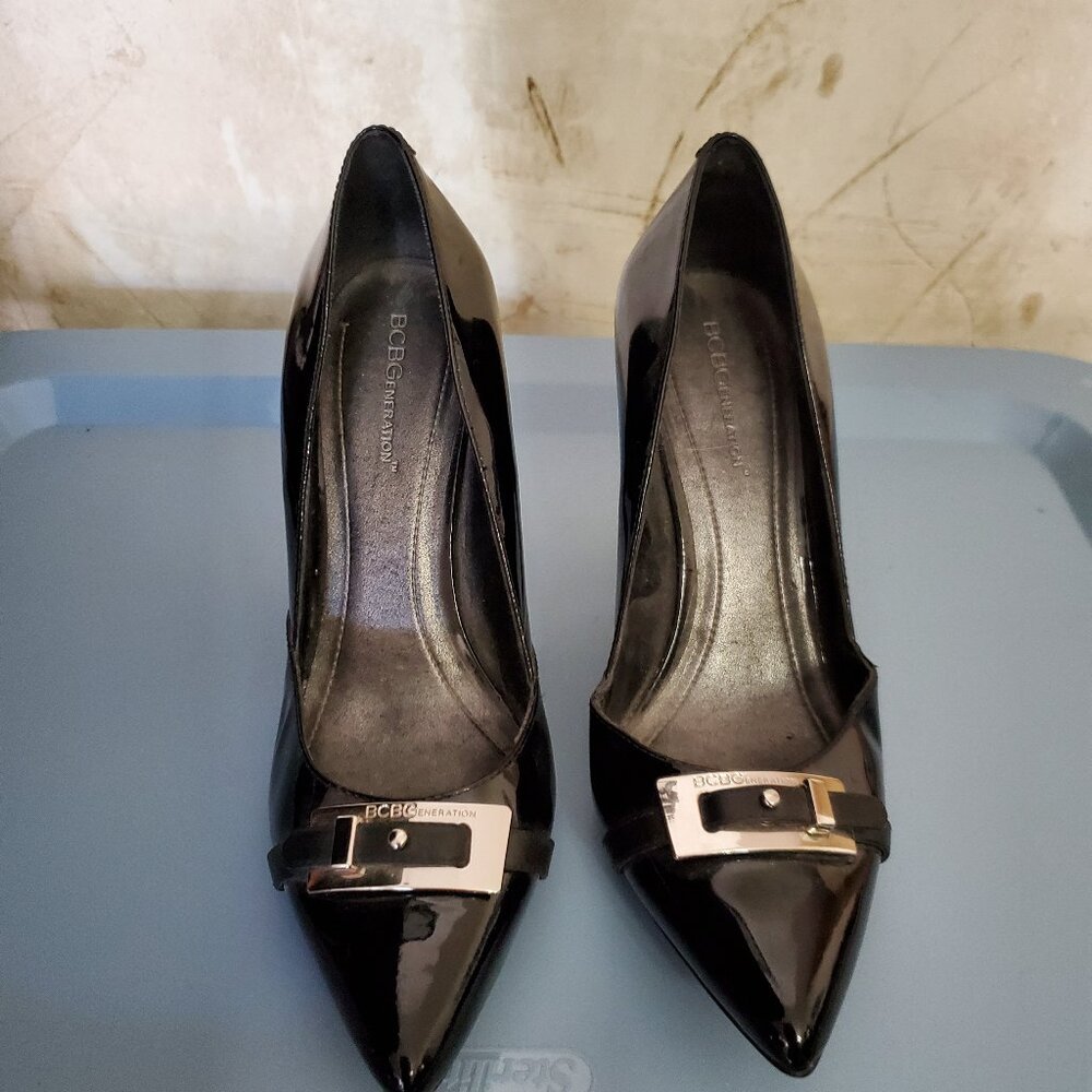 BCBGeneration Black Buckle Detail Heels